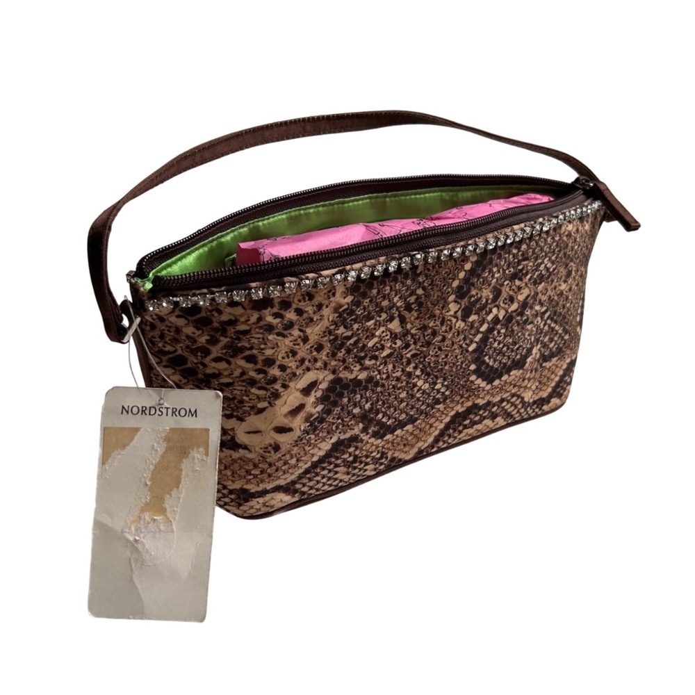 NWT Beverly Feldman Nylon w/ Rhinestones Hand Bag
